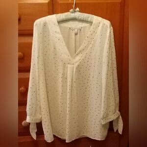41 Hawthorn White Blouse with Gold Dots